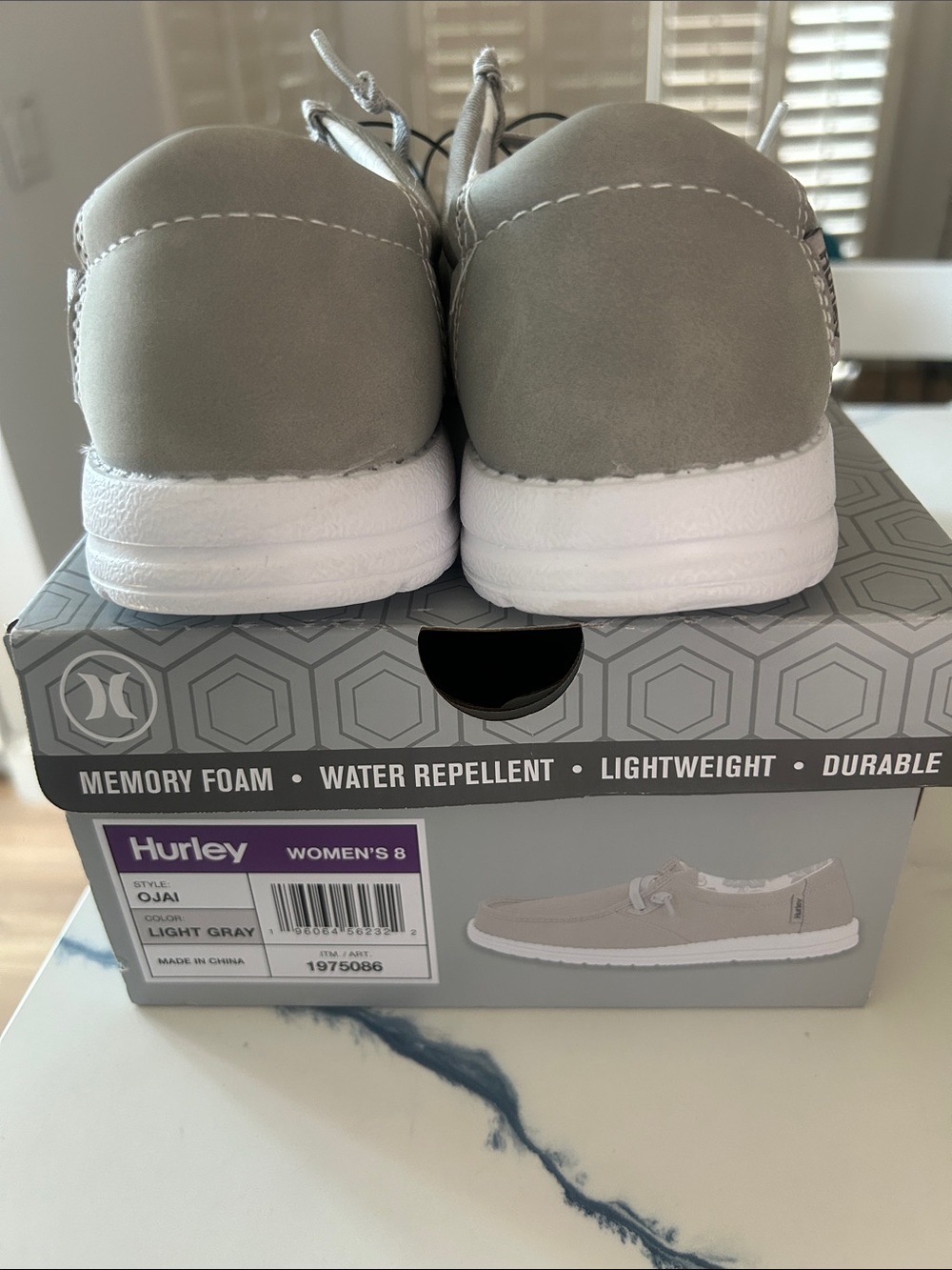 Hurley Light Gray Canvas Slip-On Loafers - Picture 6 of 6